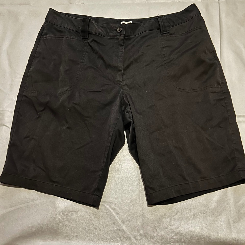 Slazenger Black Golf Shorts Womens Size 14 Stretch Bermuda Walking Athletic